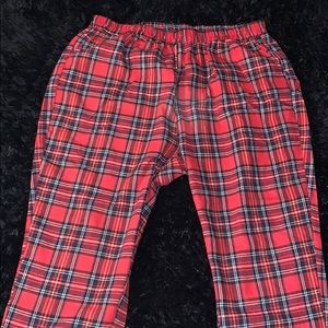 Plus Red Plaid Pants